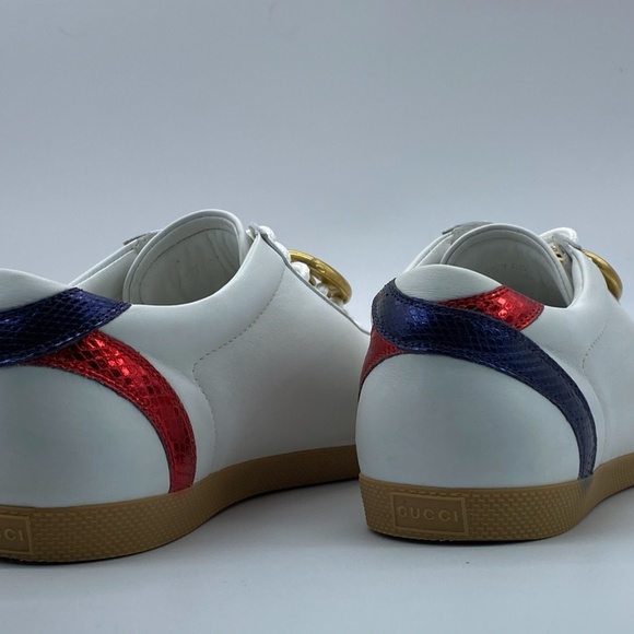 Gucci Bambi GG White Leather Low-top Sneakers - Picture 7 of 11